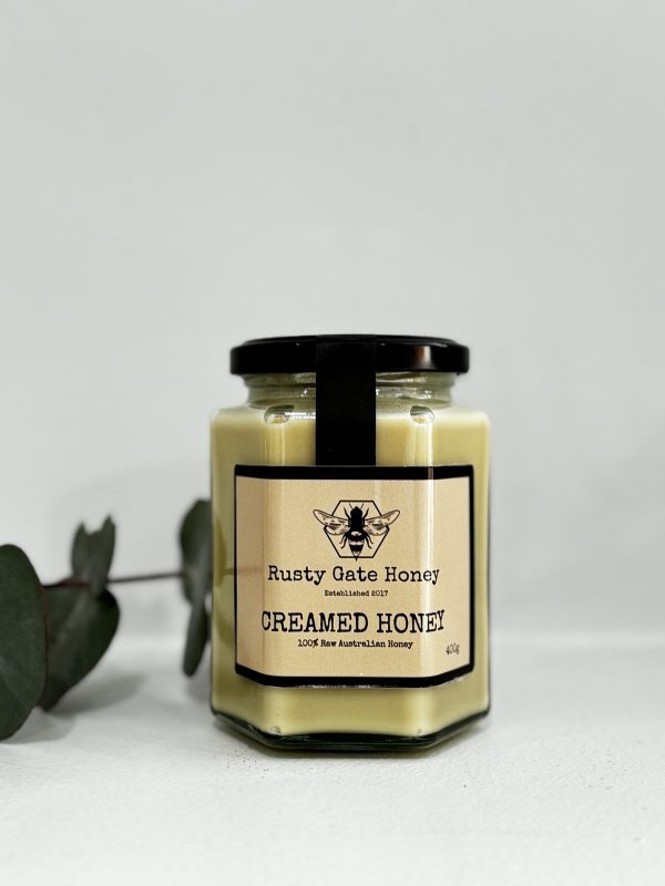 Rusty Gate 400g Raw Creamed Honey Glass Jar